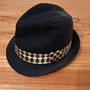 Black Fedora with Checkered Band